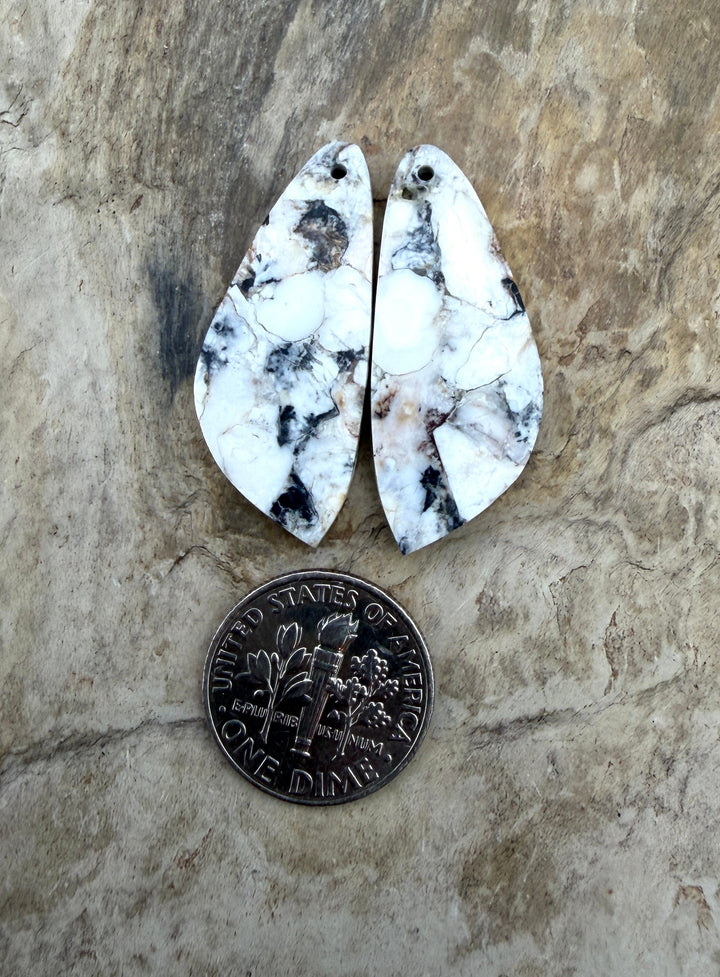 RARE White Buffalo (Nevada) Composite Earring Bead Slab