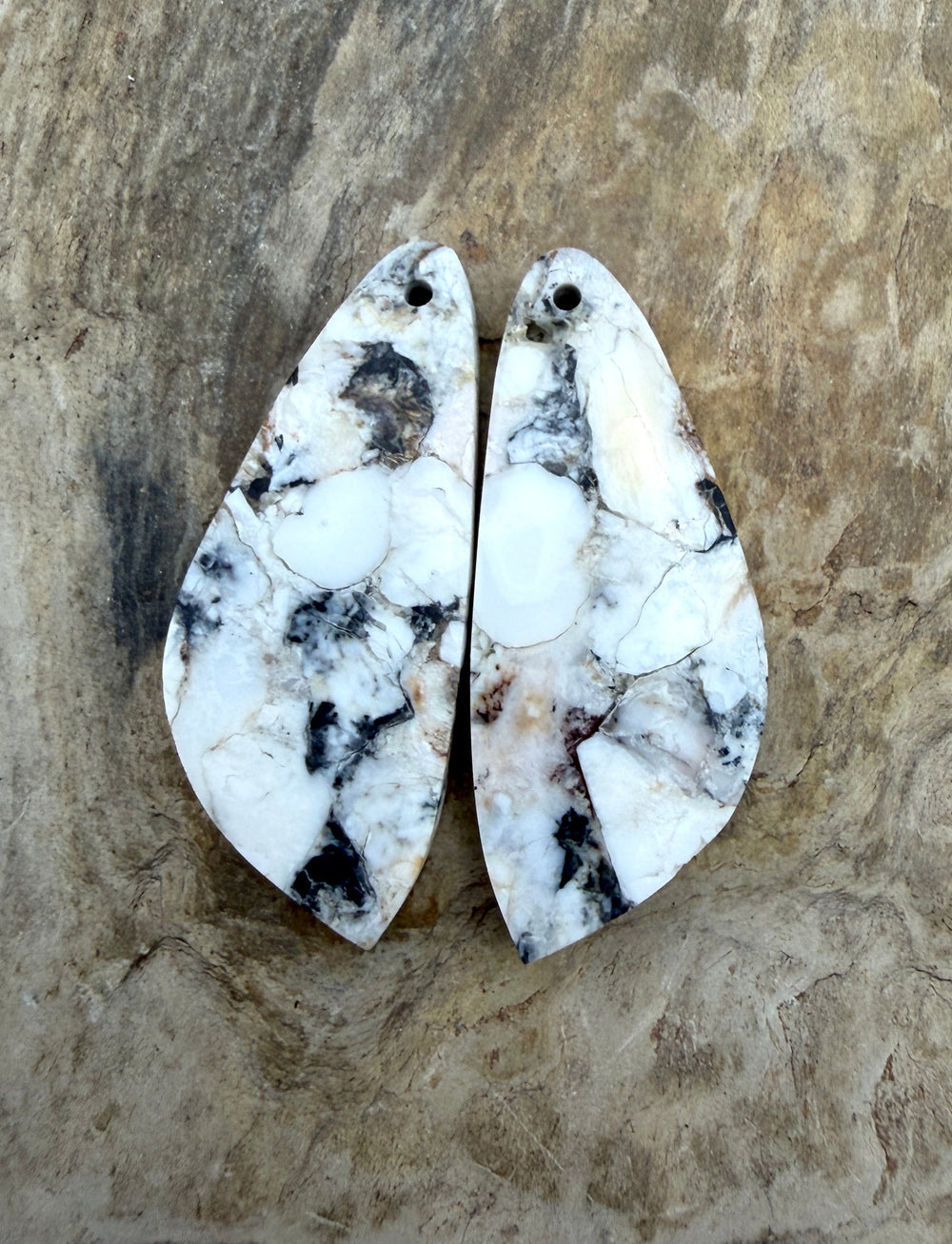 RARE White Buffalo (Nevada) Composite Earring Bead Slab
