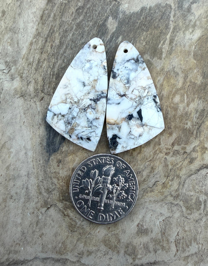 RARE White Buffalo (Nevada) Composite Earring Bead Slab