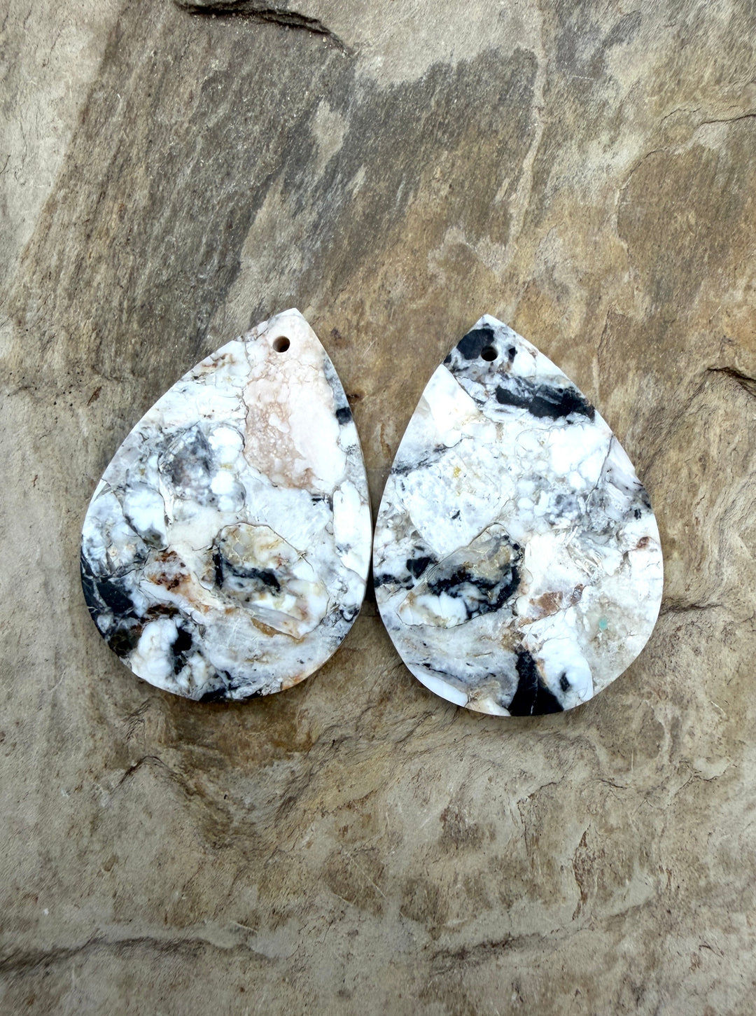 RARE White Buffalo (Nevada) Composite Earring Bead Slab