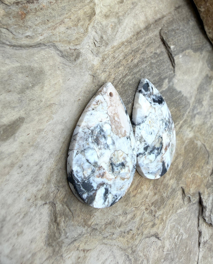 RARE White Buffalo (Nevada) Composite Earring Bead Slab