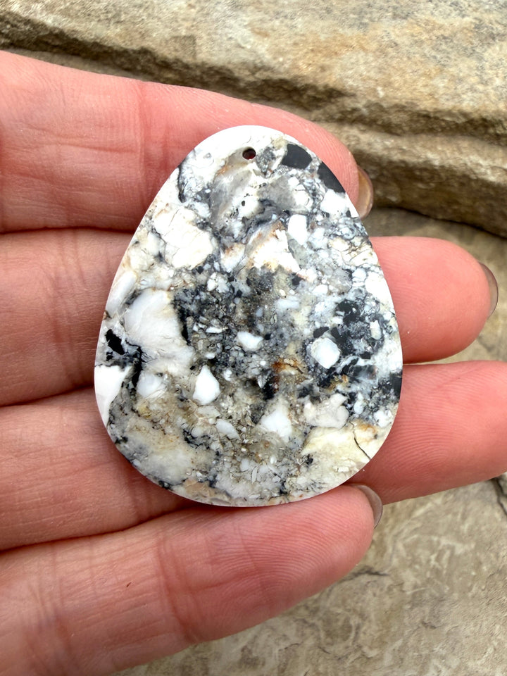 RARE White Buffalo (Nevada) Composite Focal Pendant Bead