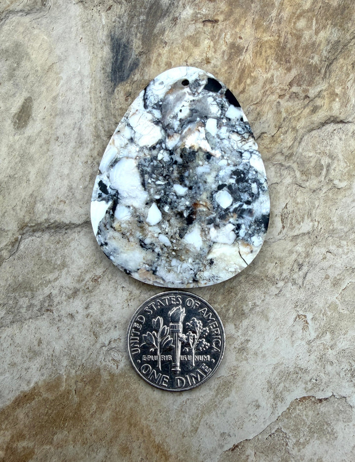 RARE White Buffalo (Nevada) Composite Focal Pendant Bead