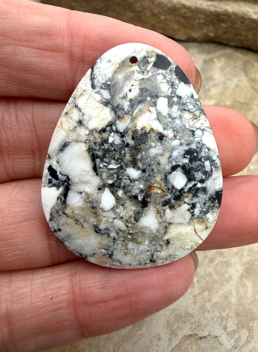 RARE White Buffalo (Nevada) Composite Focal Pendant Bead