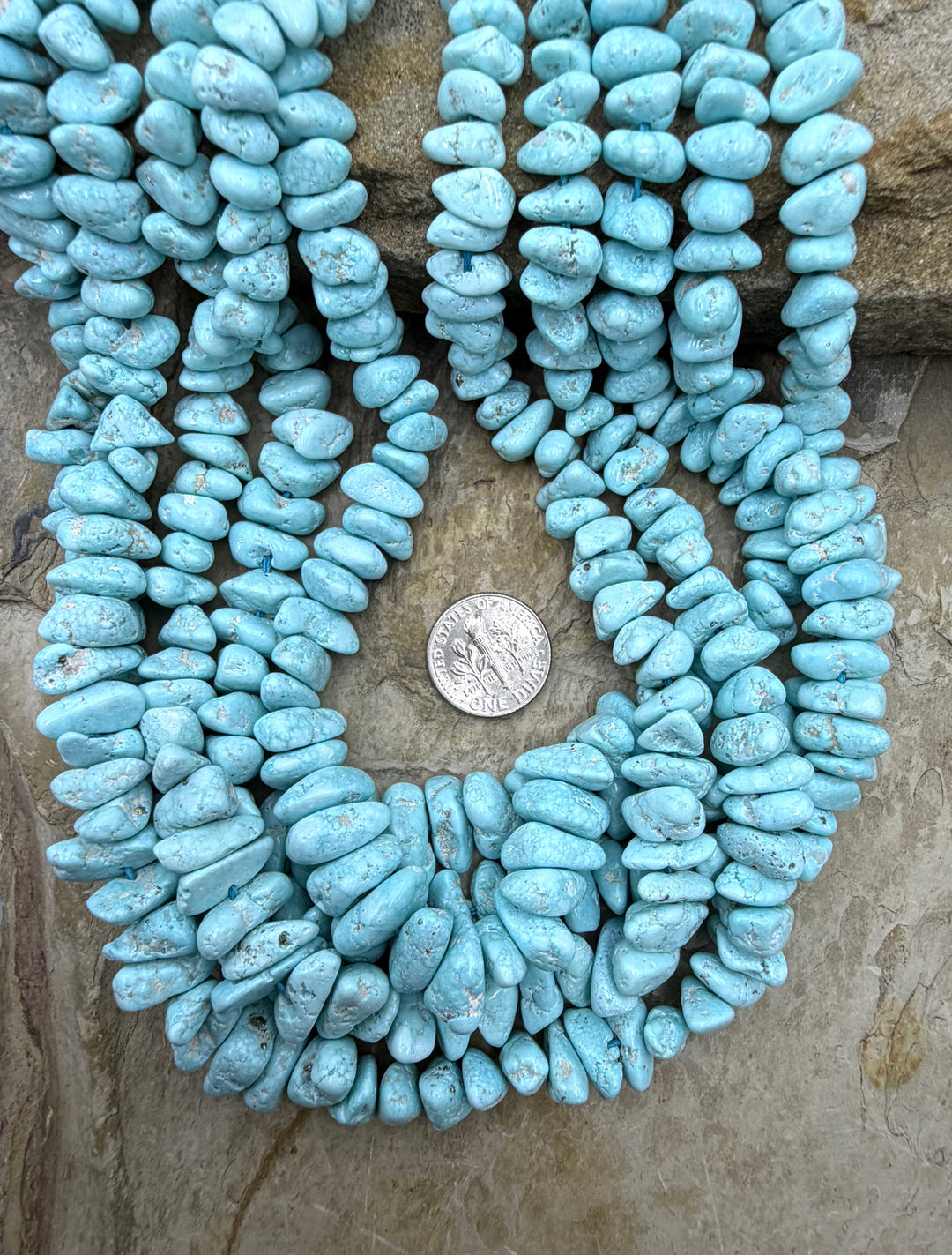 RARE White Creek Turquoise (Nevada) Graduated 6-15mm Long