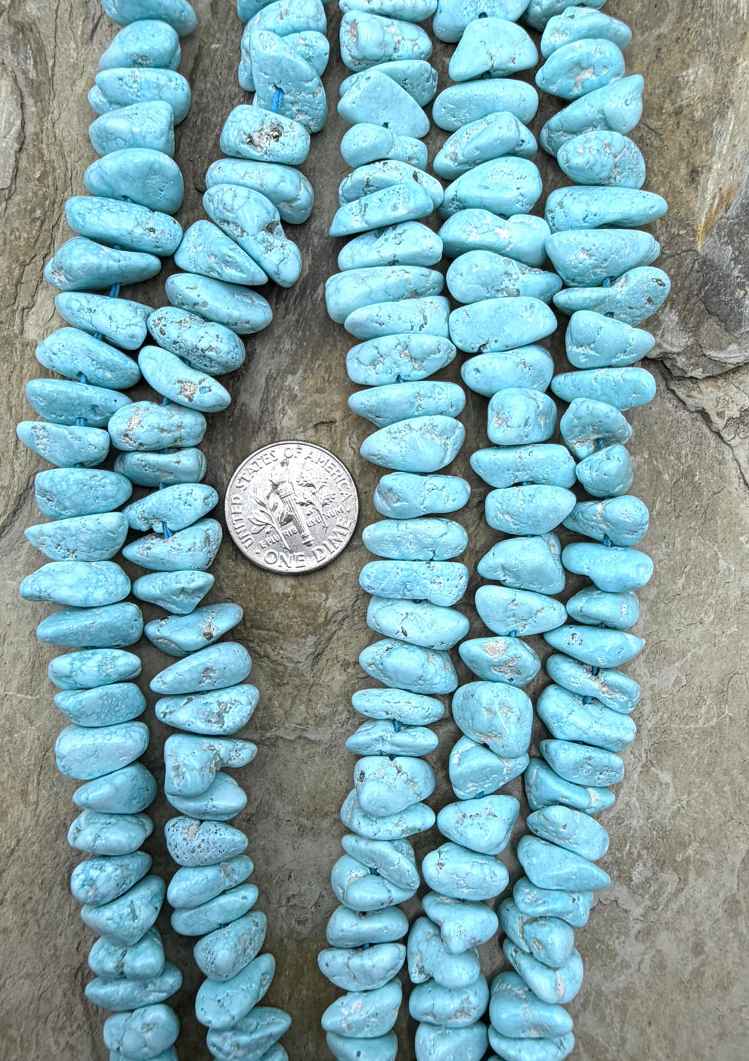 RARE White Creek Turquoise (Nevada) Graduated 6-15mm Long