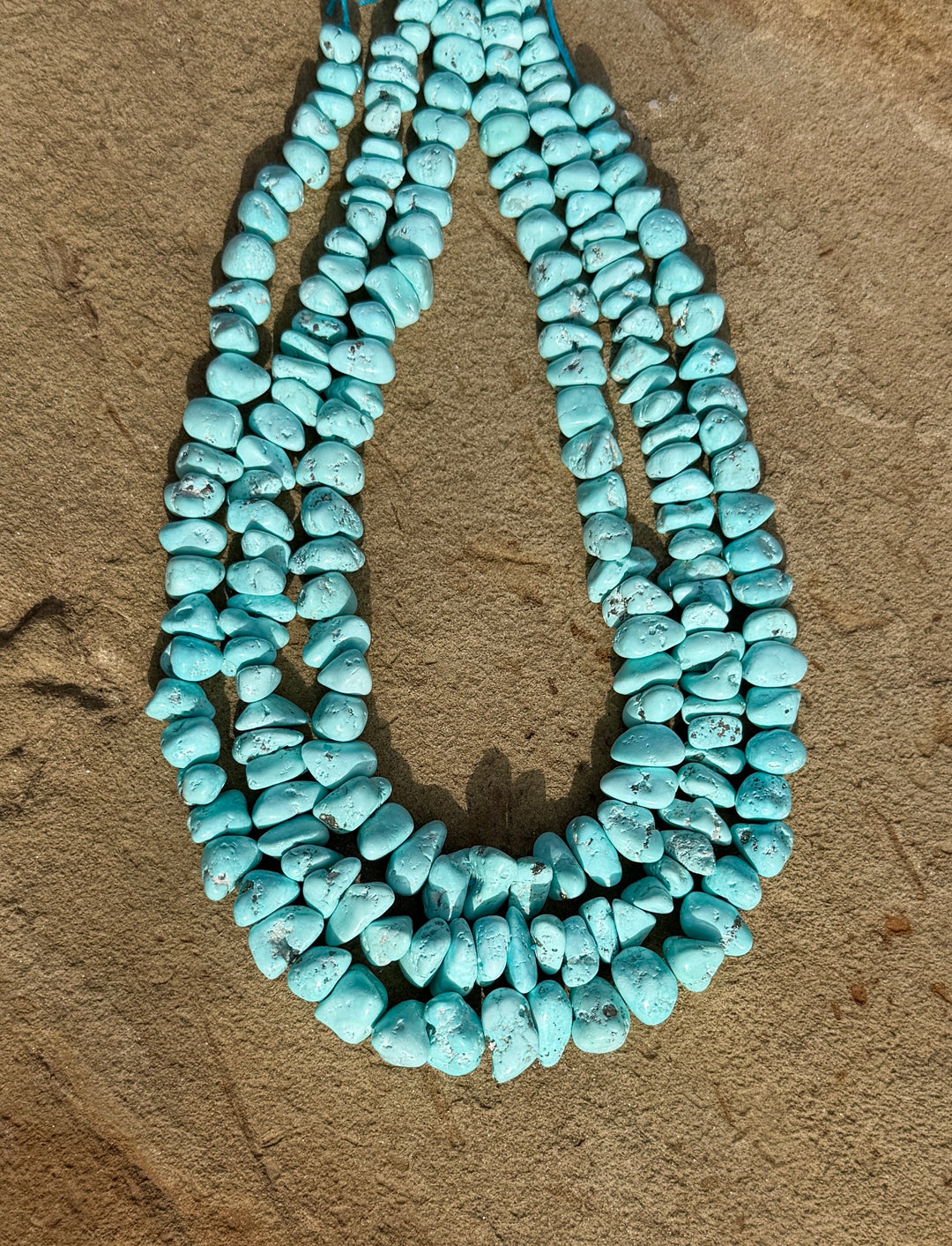 RARE White Creek Turquoise (Nevada) Graduated 6-16mm Nugget