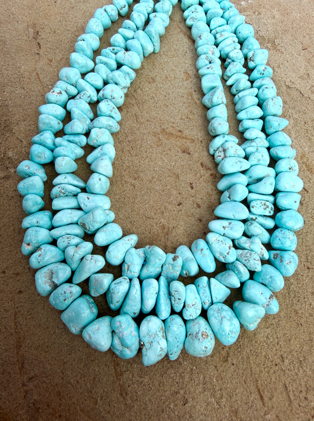 RARE White Creek Turquoise (Nevada) Graduated 6-16mm Nugget