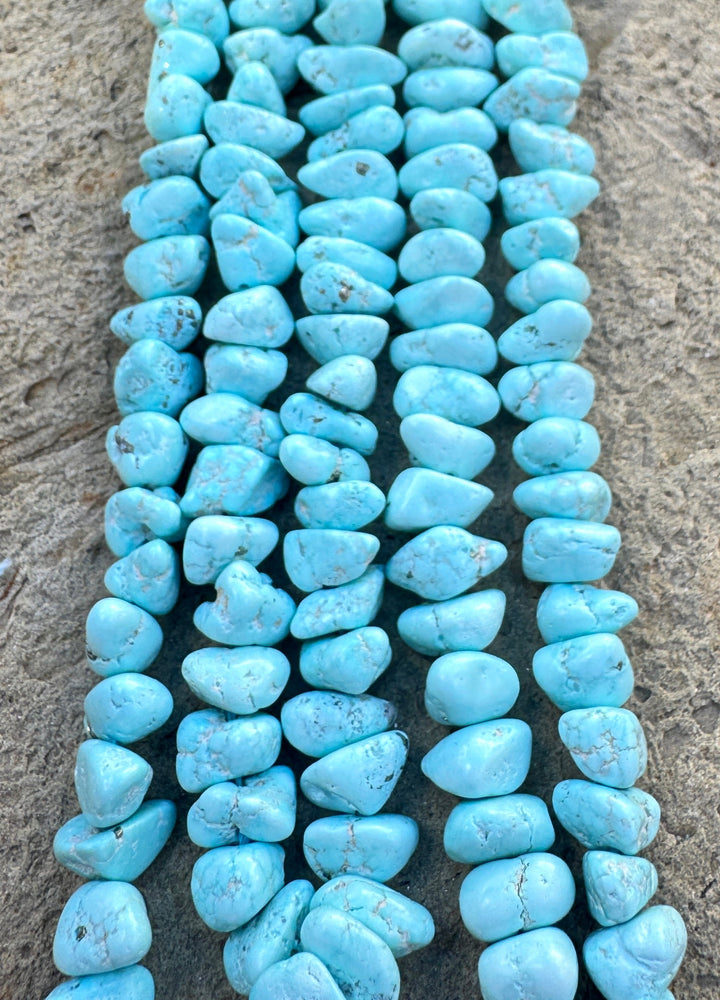 RARE White Creek Turquoise (Nevada) Graduated 7-16mm Nugget
