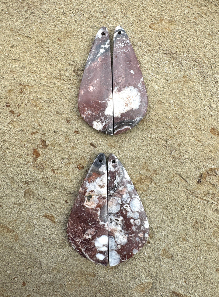 RAREArizona Wild Horse BIG Matching Earring Slab Bead Pair