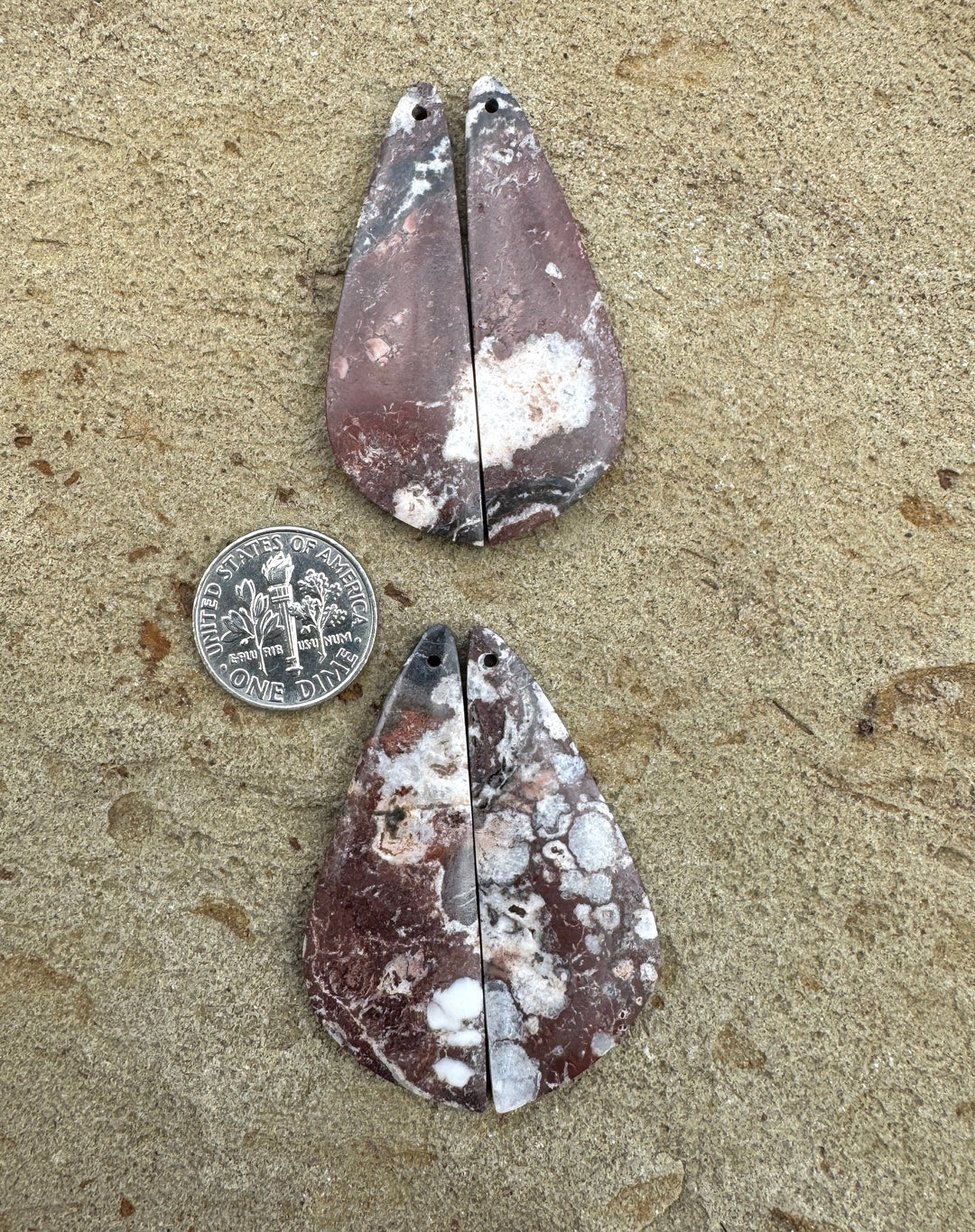 RAREArizona Wild Horse BIG Matching Earring Slab Bead Pair