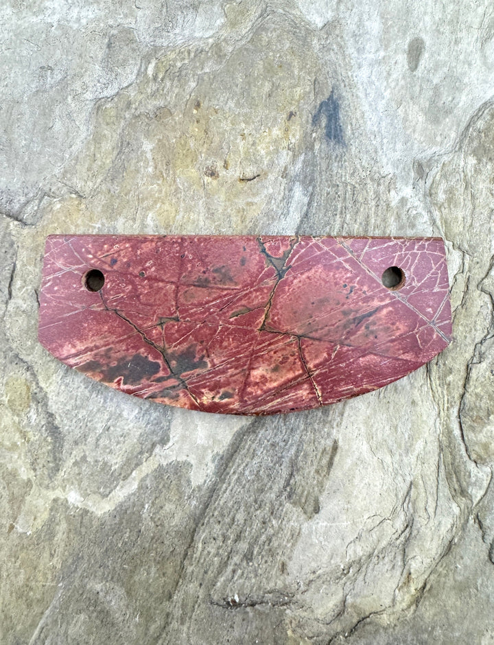 Red Creek Jasper Focal Pendant Connector Double Large Hole