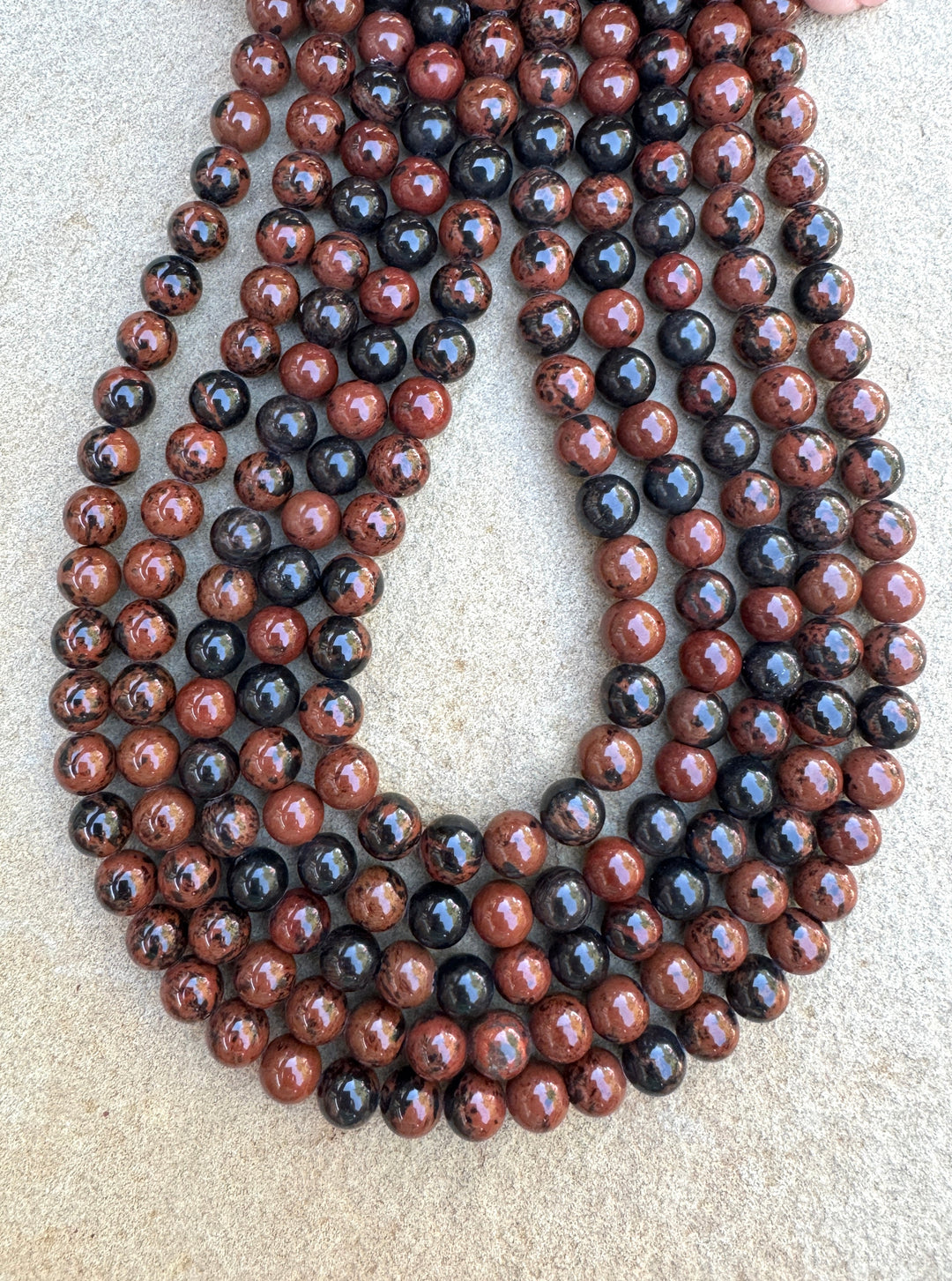 Red Jasper 8mm Round Beads 16 Inch Strand - Frog Skin Jasper