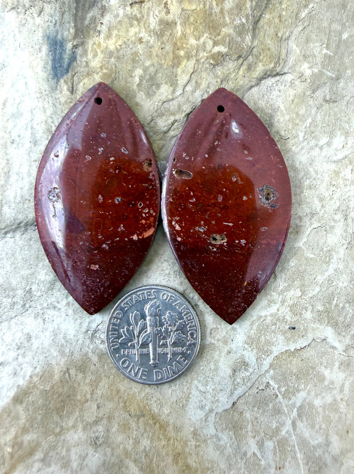 Red Jasperilla (Arizona) BIG Matching Earring Slab Bead
