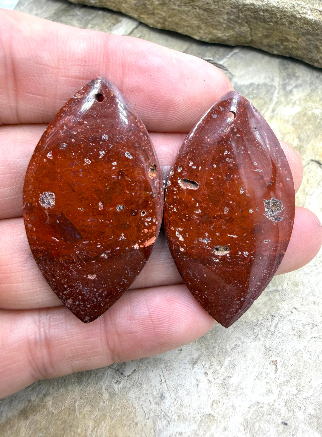 Red Jasperilla (Arizona) BIG Matching Earring Slab Bead