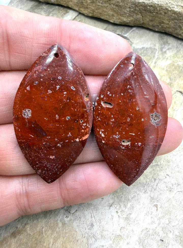 Red Jasperilla (Arizona) BIG Matching Earring Slab Bead