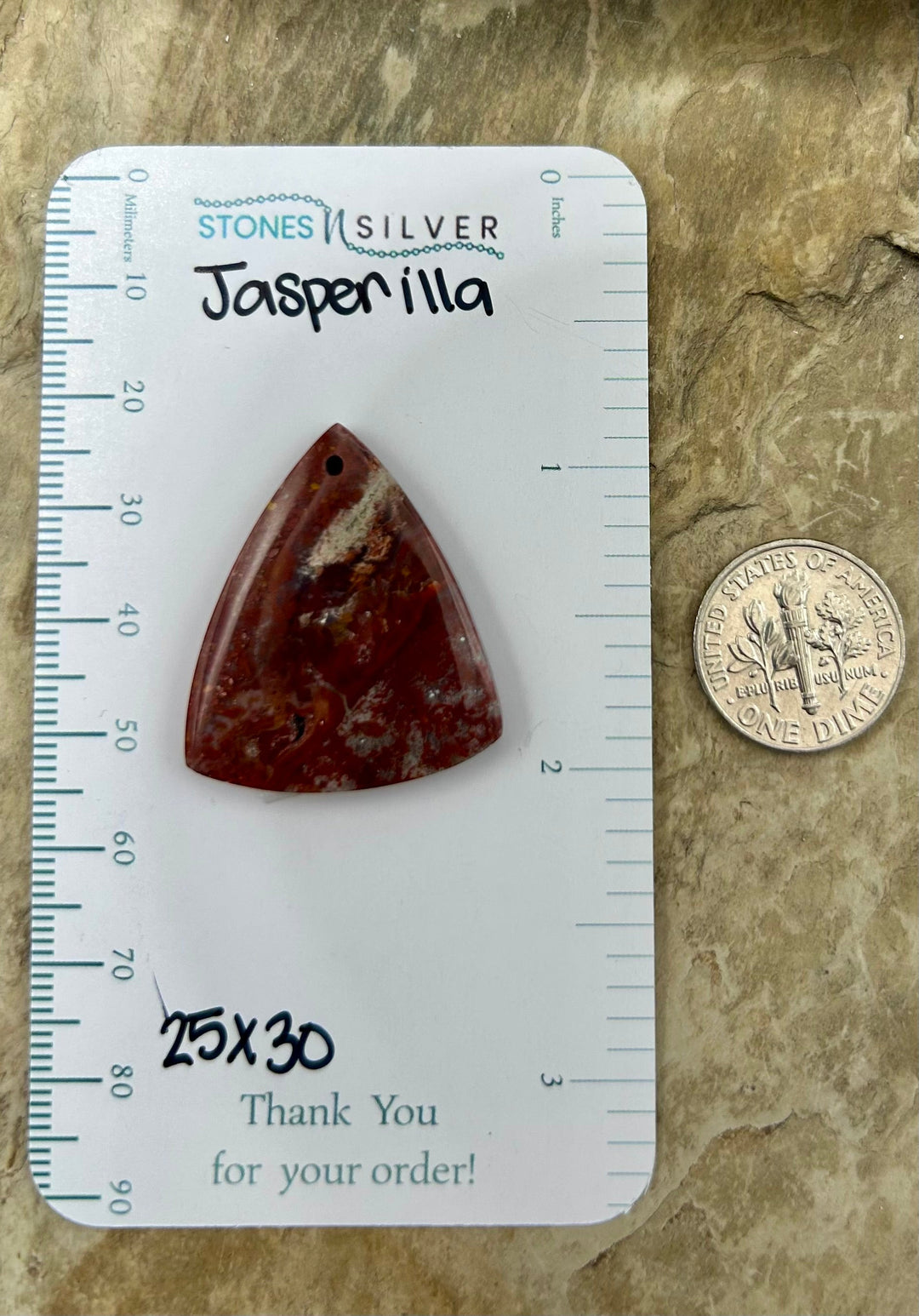 Red Jasperilla (Arizona) Focal Pendant Bead 25x30mm