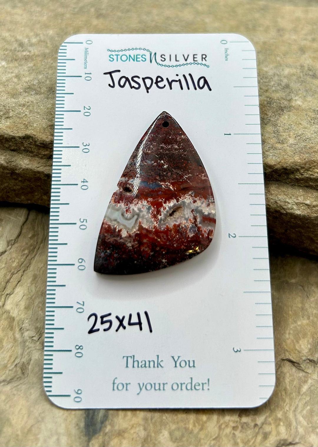 Red Jasperilla (Arizona) Focal Pendant Bead 25x41mm
