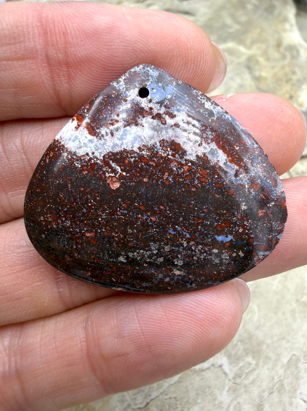 Red Jasperilla (Arizona) Focal Pendant Bead 36x32mm