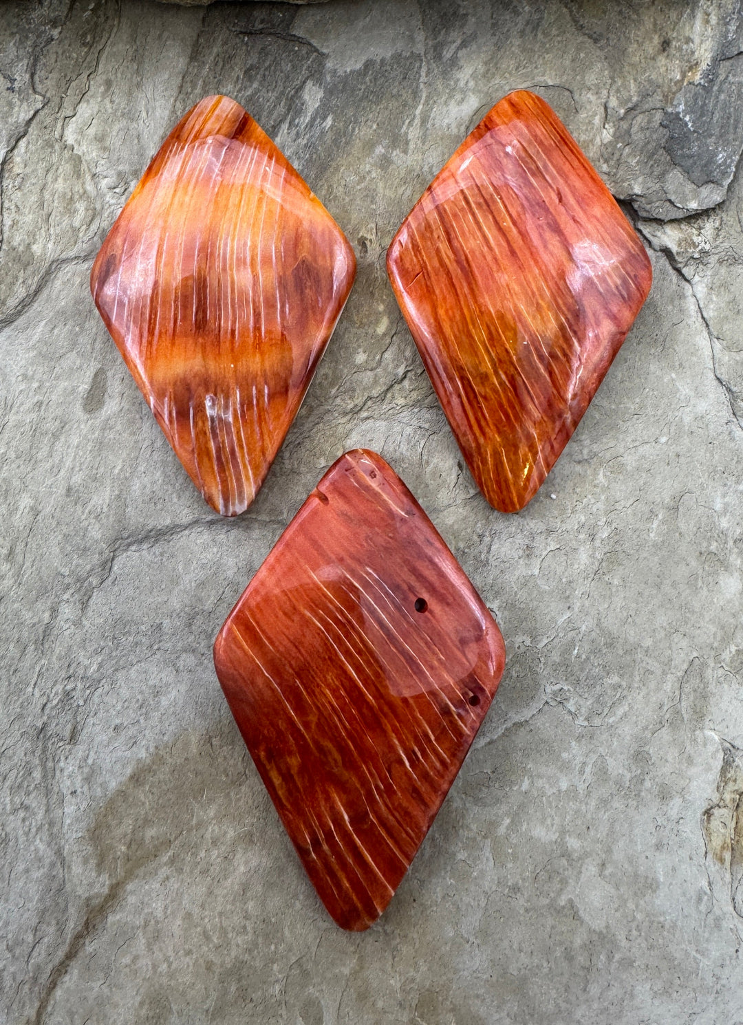 Red/Rust Spiny Oyster Focal Pendant Beads 38x60mm