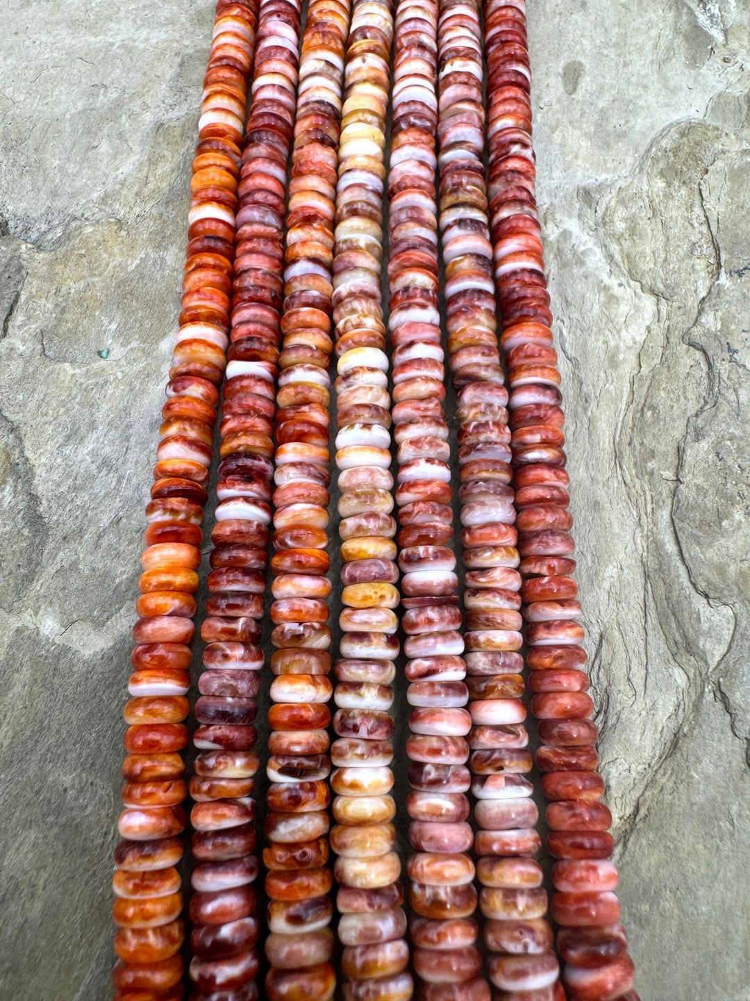 Red/Rust Spiny Oyster Wheel Beads 6mm (16 inch strand)