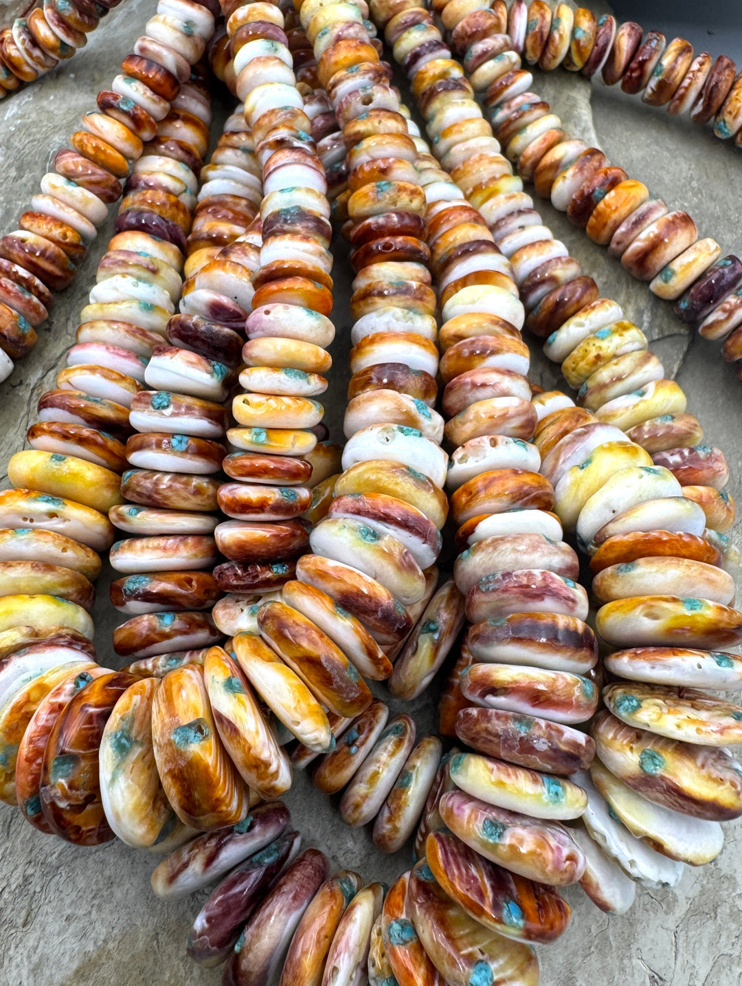 Red/Rust with Yellow Spiny Oyster with Turquoise Inlay