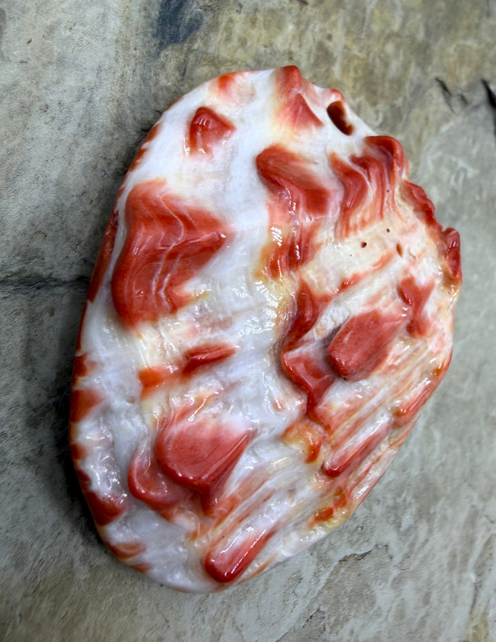 Red Spiny LARGE Focal Pendant Bead (Large Hole) 42x57mm