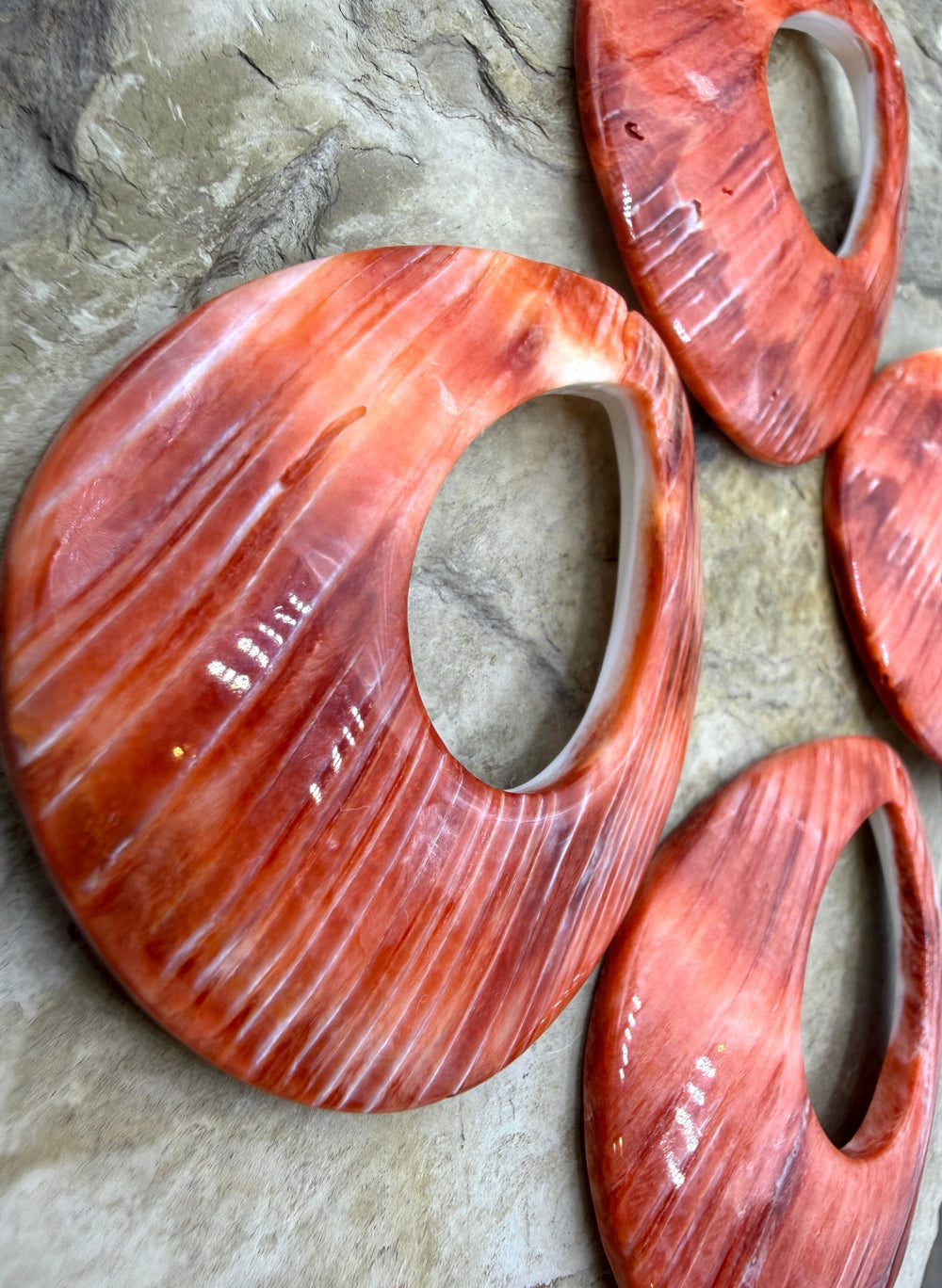 Red Spiny Oyster BIG Teardrop Shapped Focal Pendant Beads