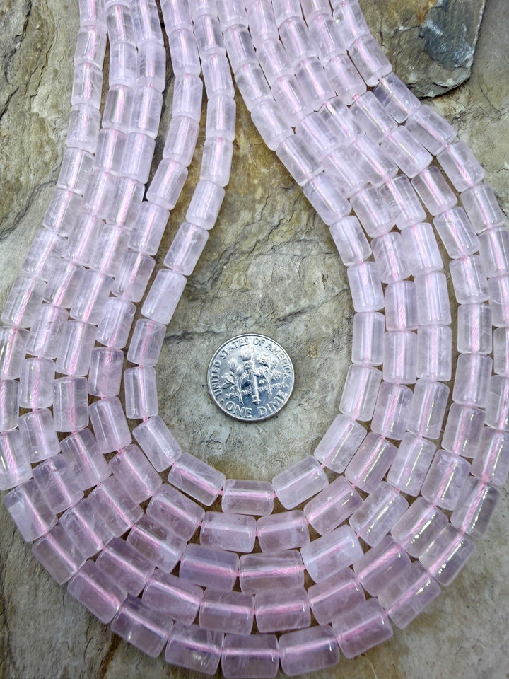 Rose Quartz 6x10mm Tube Beads 15 inch strand/38 Beads