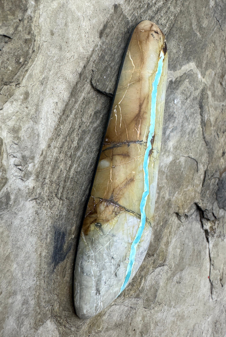 Royston Ribbon Turquoise (NV) HUGE Freeform Cabochon