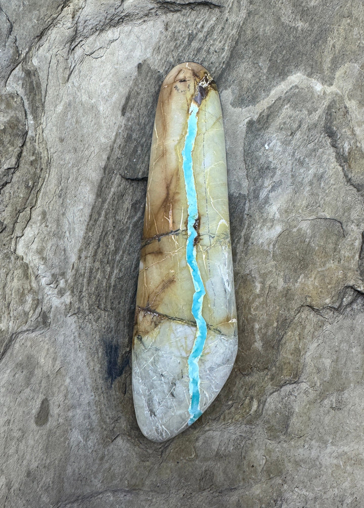 Royston Ribbon Turquoise (NV) HUGE Freeform Cabochon