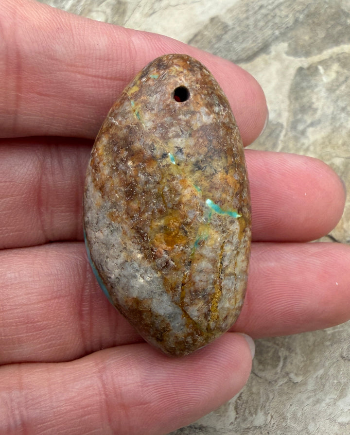 Royston Turquoise (Nevada) BIG Focal Pendant Bead 24x41x15mm