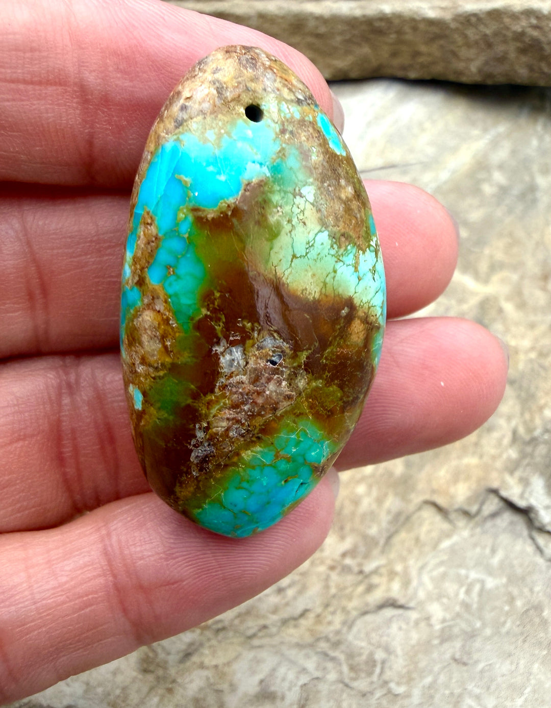 Royston Turquoise (Nevada) BIG Focal Pendant Bead 24x41x15mm