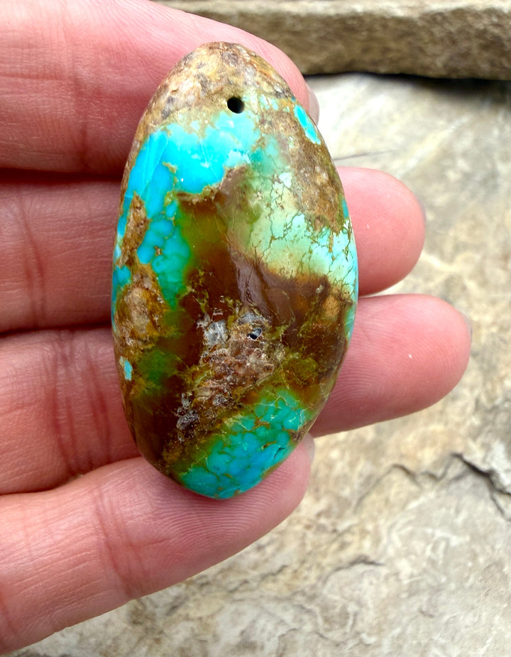Royston Turquoise (Nevada) BIG Focal Pendant Bead 24x41x15mm