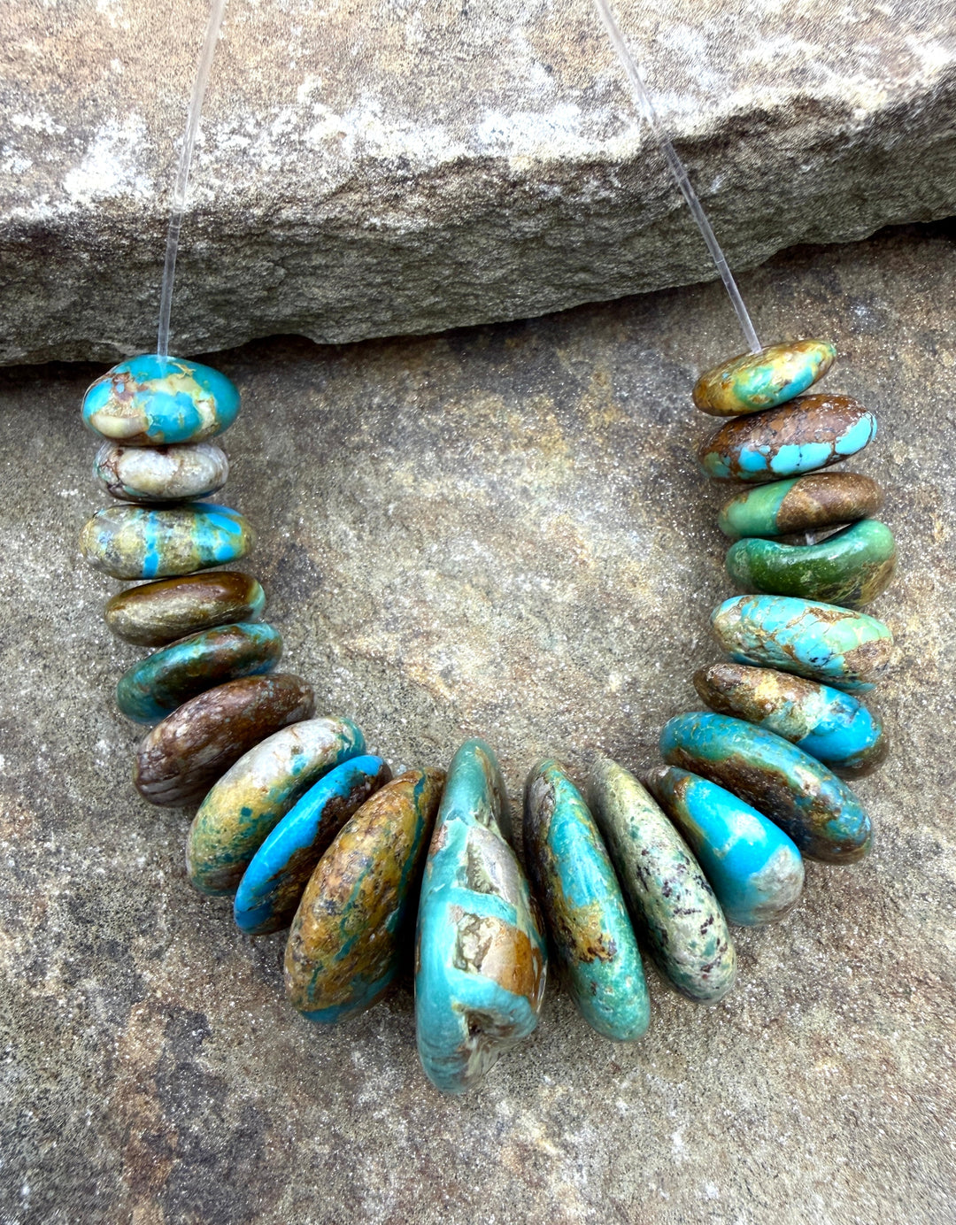 Royston Turquoise (Nevada) BIG Graduated Disc Nuggets Focal