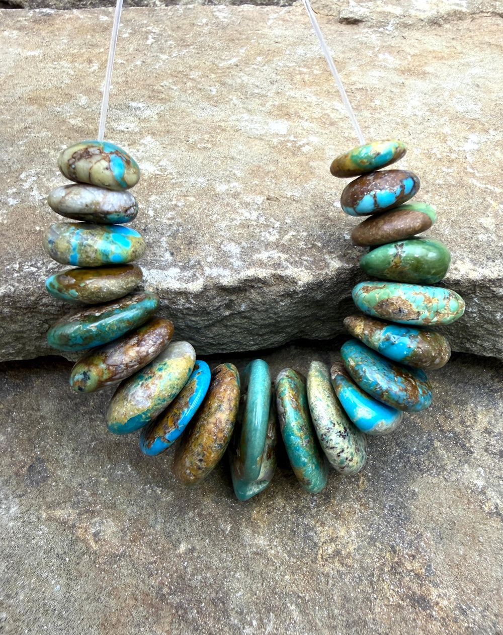 Royston Turquoise (Nevada) BIG Graduated Disc Nuggets Focal