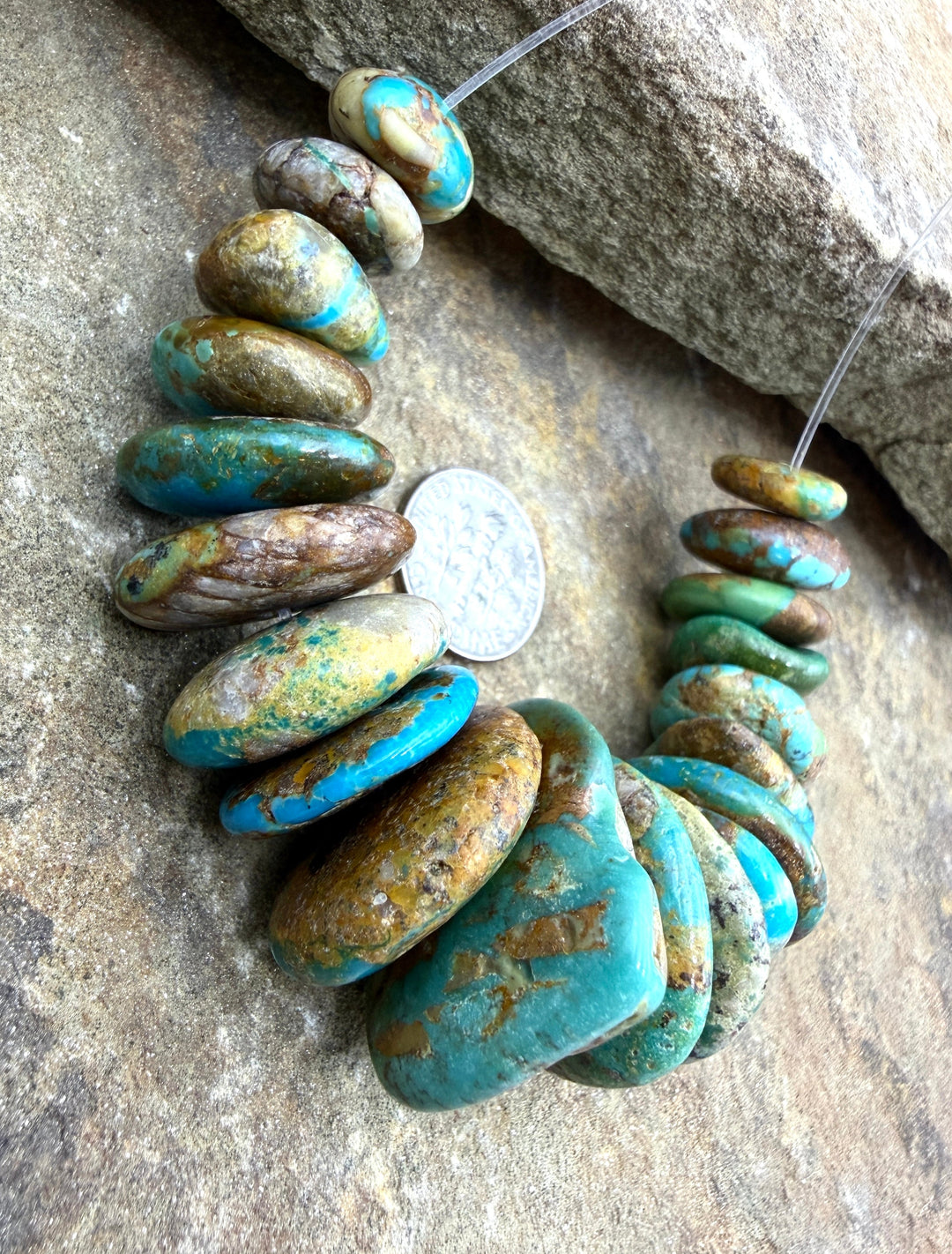 Royston Turquoise (Nevada) BIG Graduated Disc Nuggets Focal