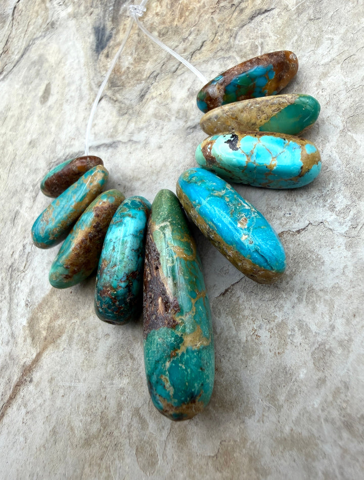 Royston Turquoise (Nevada)BIG Graduated LONG Teardrop