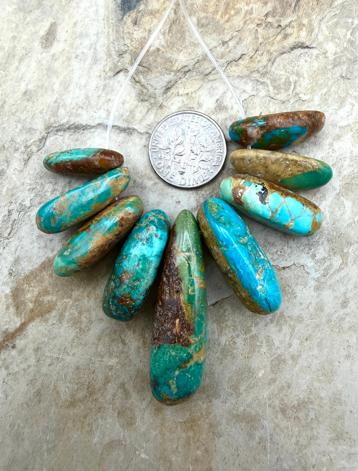 Royston Turquoise (Nevada)BIG Graduated LONG Teardrop