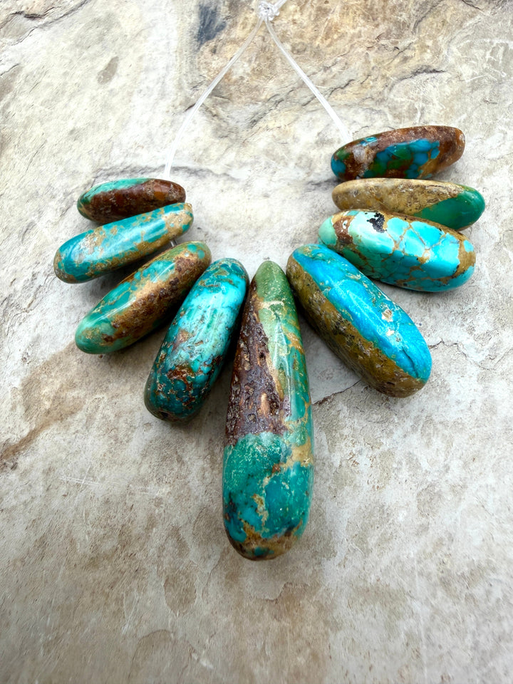 Royston Turquoise (Nevada)BIG Graduated LONG Teardrop
