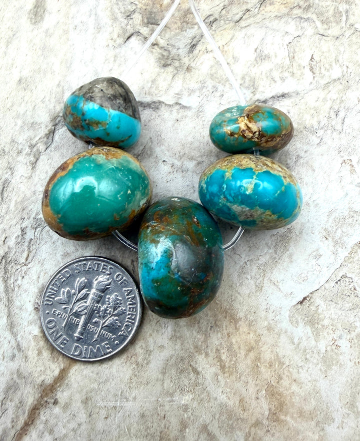 Royston Turquoise (Nevada)BIG Graduated Nugget Focal Strand