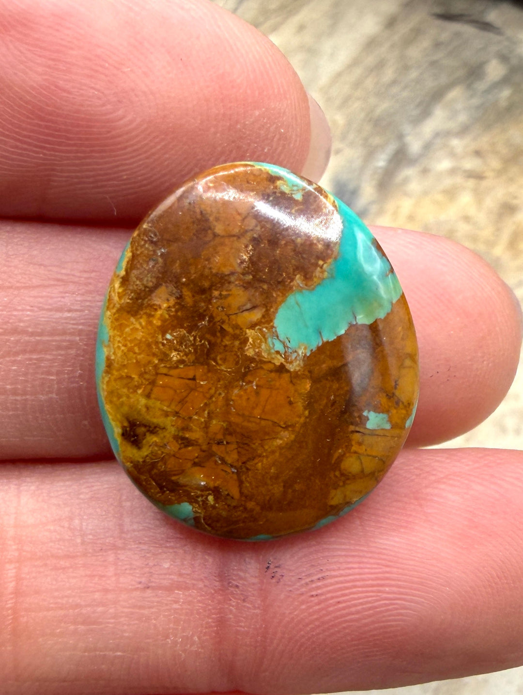 Royston Turquoise (Nevada) Focal Pendant Bead 18x21mm (Top