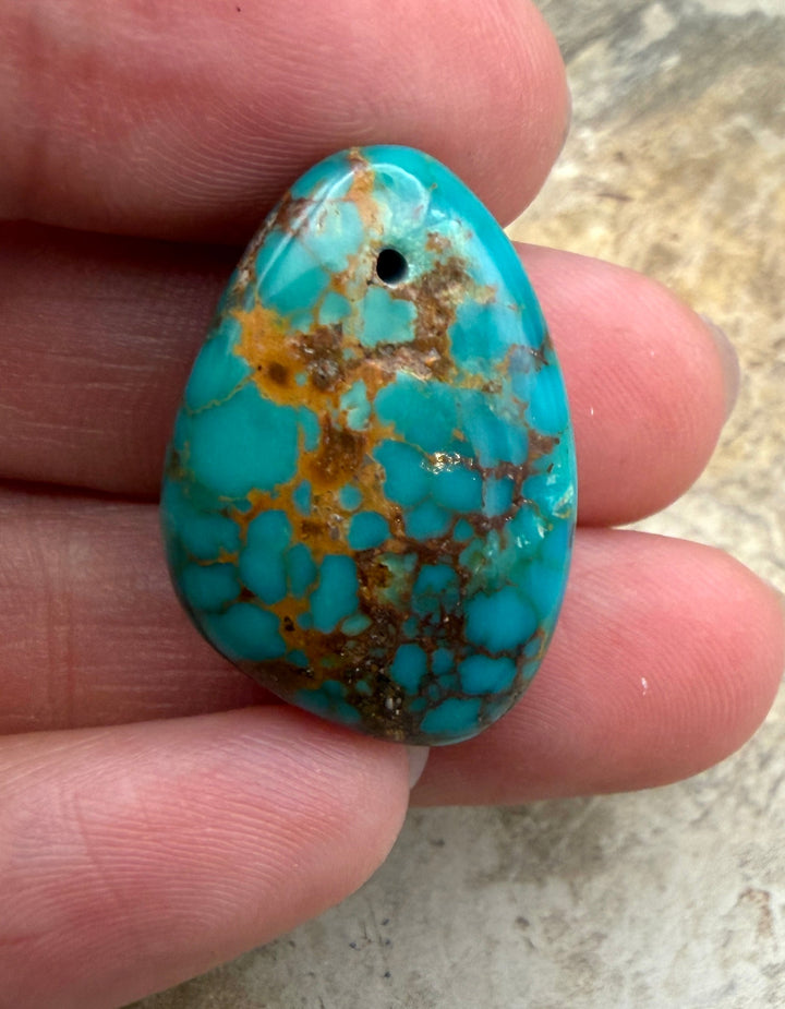 Royston Turquoise (Nevada) Focal Pendant Bead 18x26x10mm
