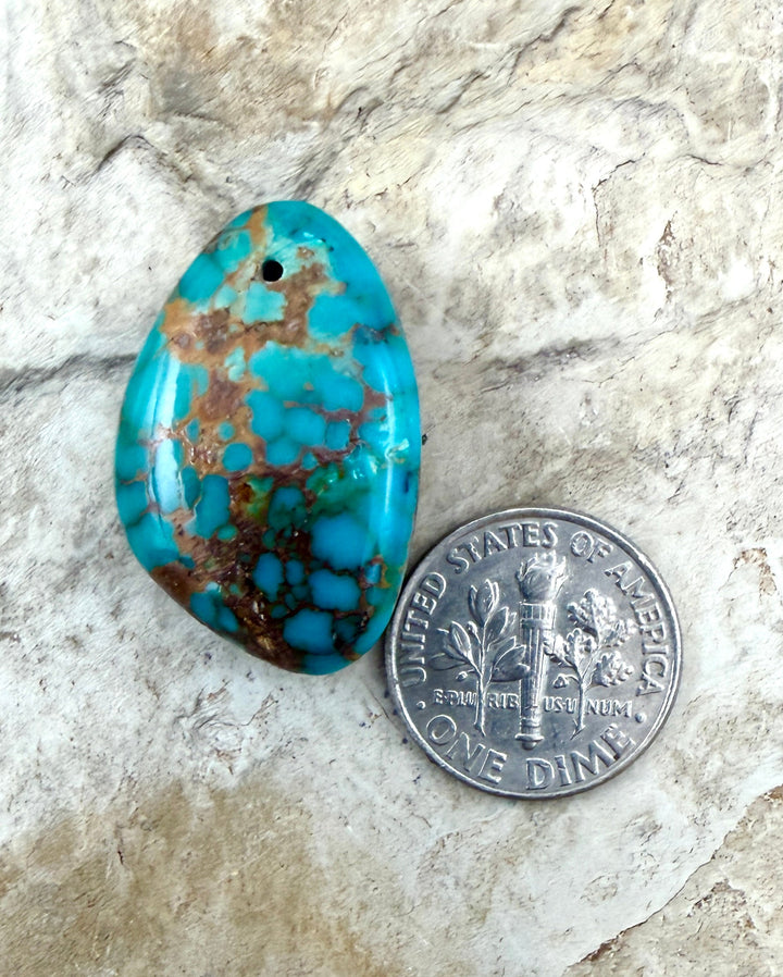 Royston Turquoise (Nevada) Focal Pendant Bead 18x26x10mm