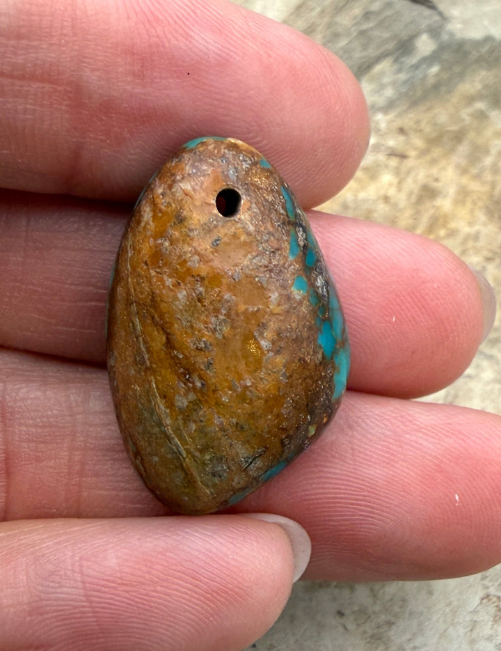 Royston Turquoise (Nevada) Focal Pendant Bead 18x26x10mm