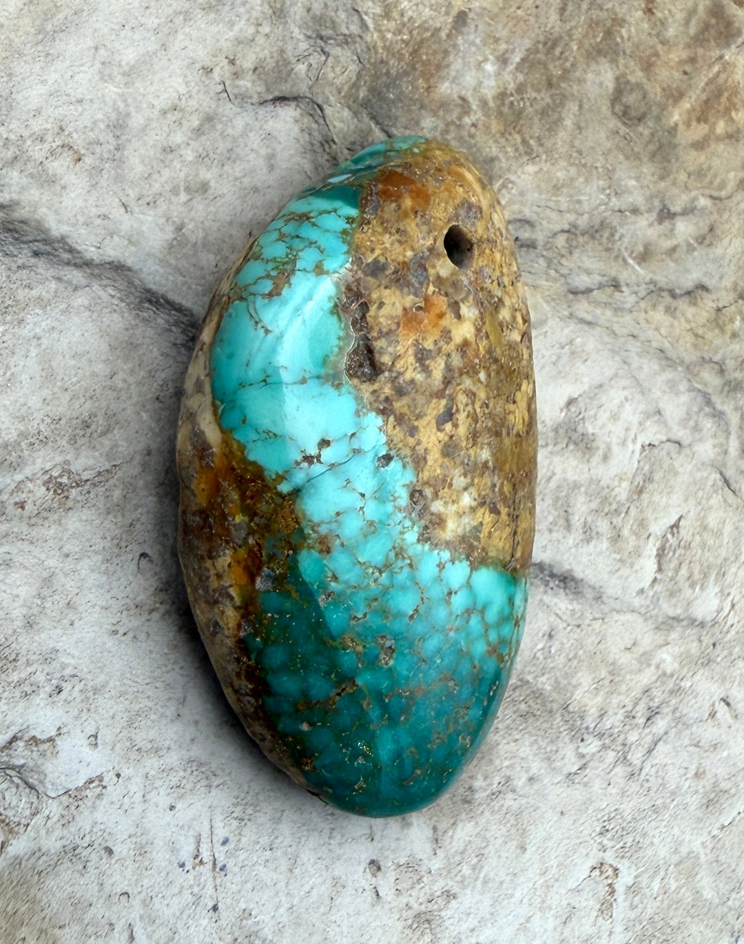 Royston Turquoise (Nevada) Focal Pendant Bead 21x33x9mm