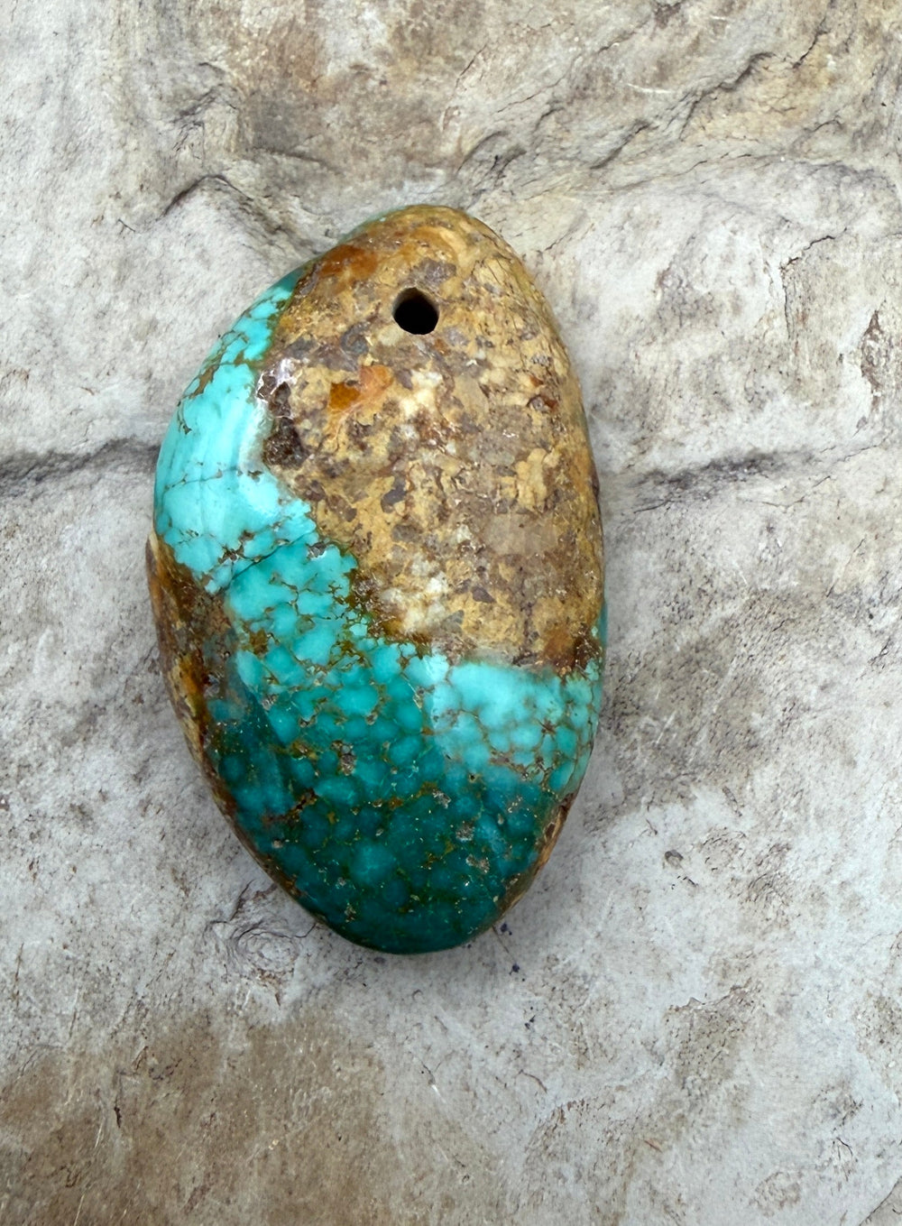 Royston Turquoise (Nevada) Focal Pendant Bead 21x33x9mm