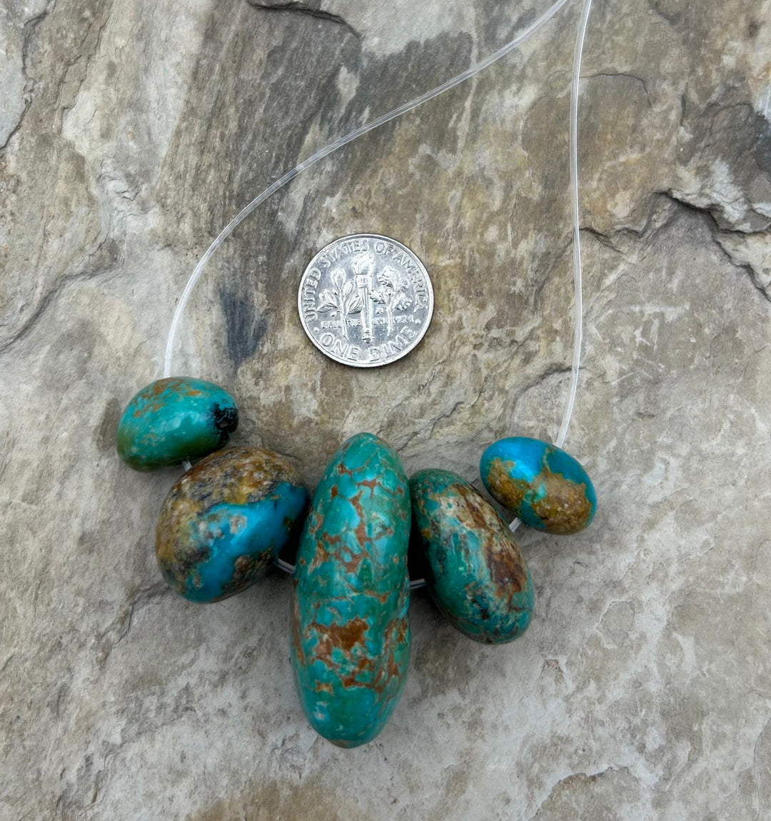 Royston Turquoise (Nevada) Rounded Nugget Beads