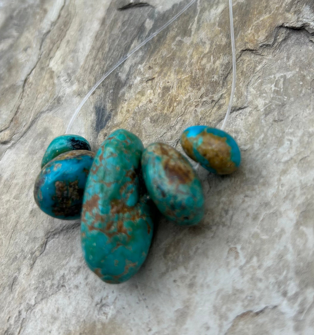 Royston Turquoise (Nevada) Rounded Nugget Beads