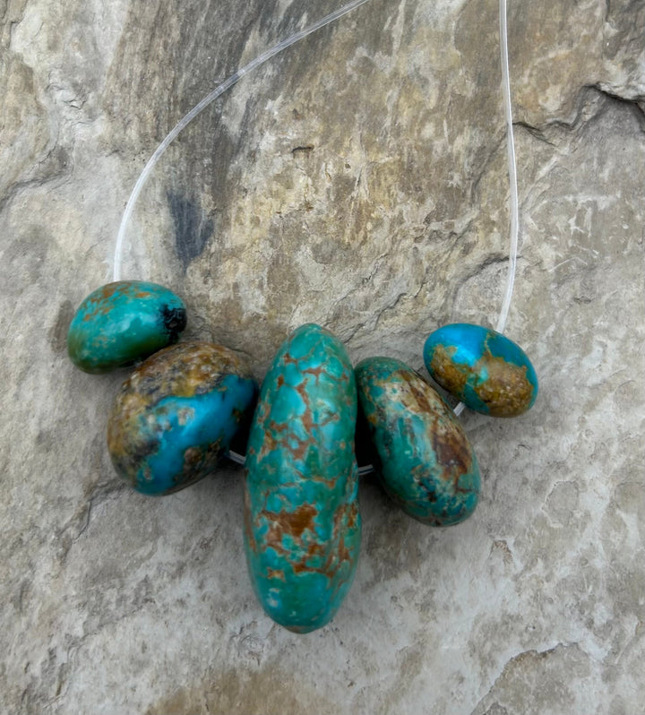 Royston Turquoise (Nevada) Rounded Nugget Beads